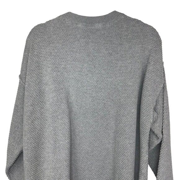 Free People Beach Haliee waffle knit Heather Gray Pullover Women's Size Large - Picture 4 of 8